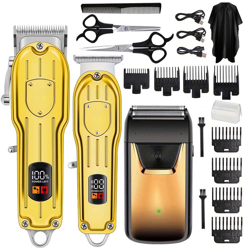 Beard Trimmer Cordless - Professional Hair Clipper Set with LCD