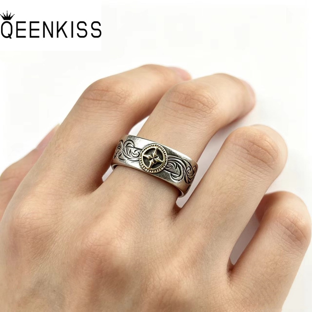 Men'S Grooming Set Gift - QEENKISS 925 Sterling Silver Vintage Cross