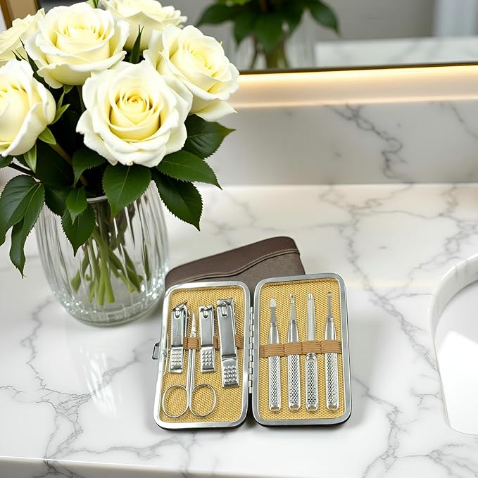 Manicure Set for Men and Women - Mens Grooming Kit Case 评论和价格