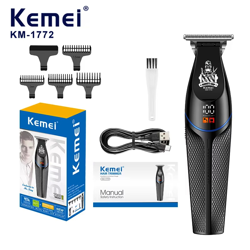 Kemei KM-1772 7000 RPM Hair Cl - Beard Trimmer Cordless 评论和价格