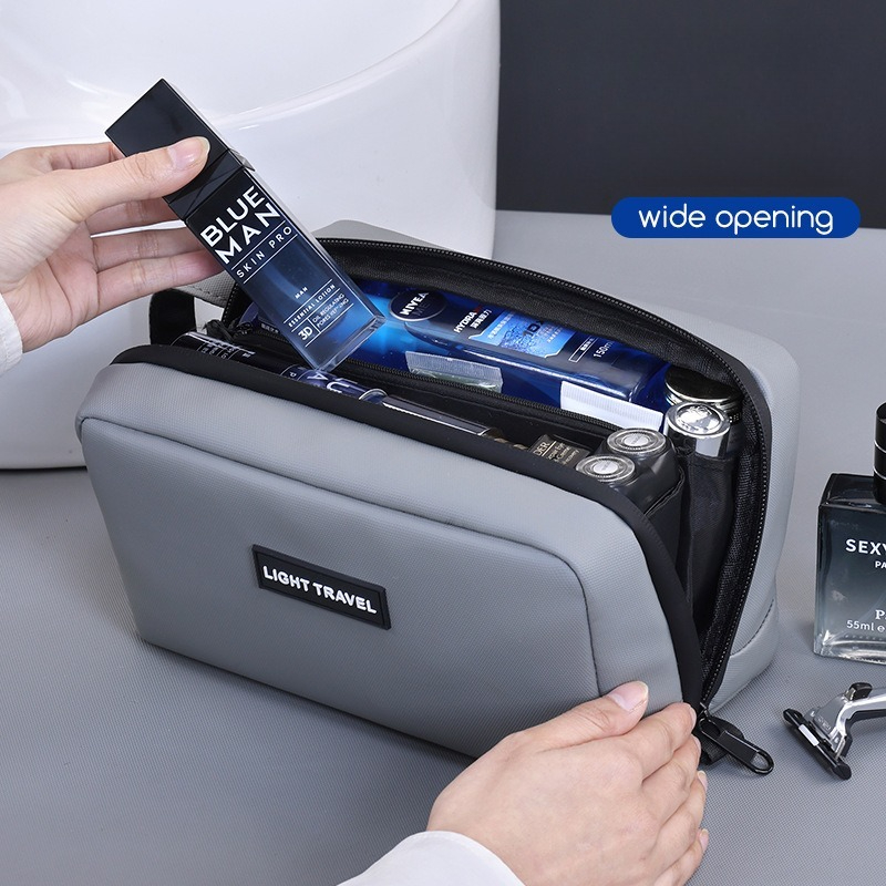 Waterproof Handheld Makeup Bag - Mens Grooming Kit Case 评论和价格