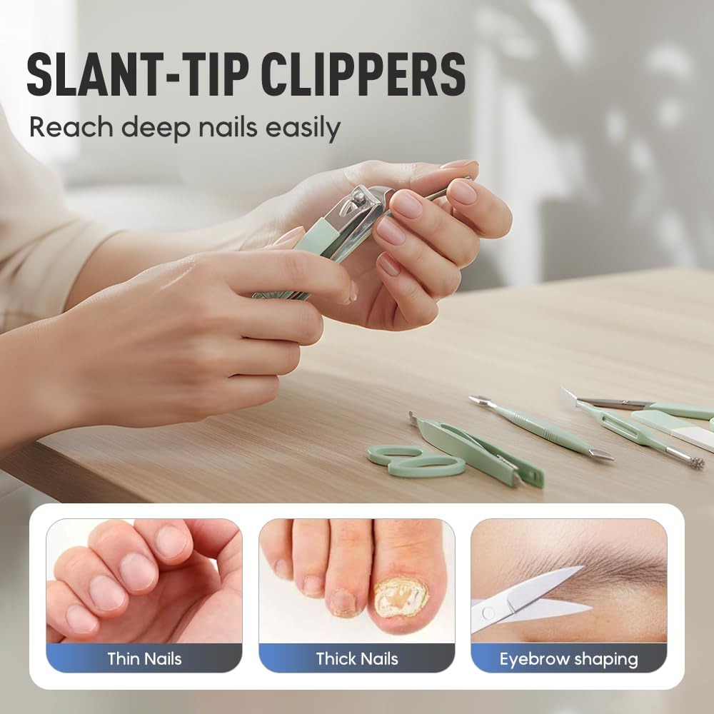 Manicure Set Professional, Nai - Mens Grooming Kit Case 评论和价格