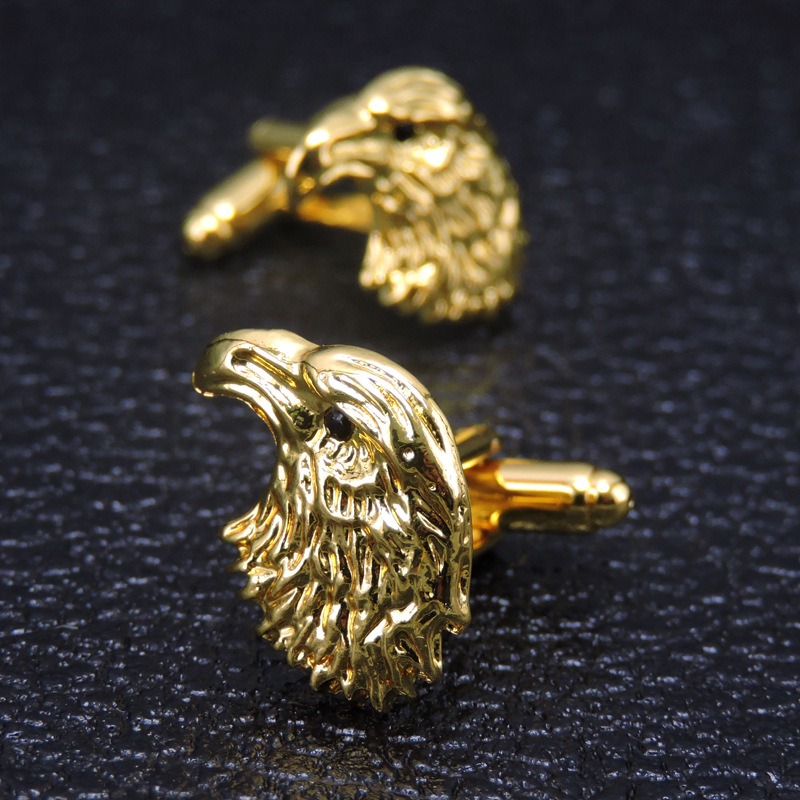 2pcs/set Gold Eagle Head Cuffl - Men'S Grooming Set Gift 评论和价格