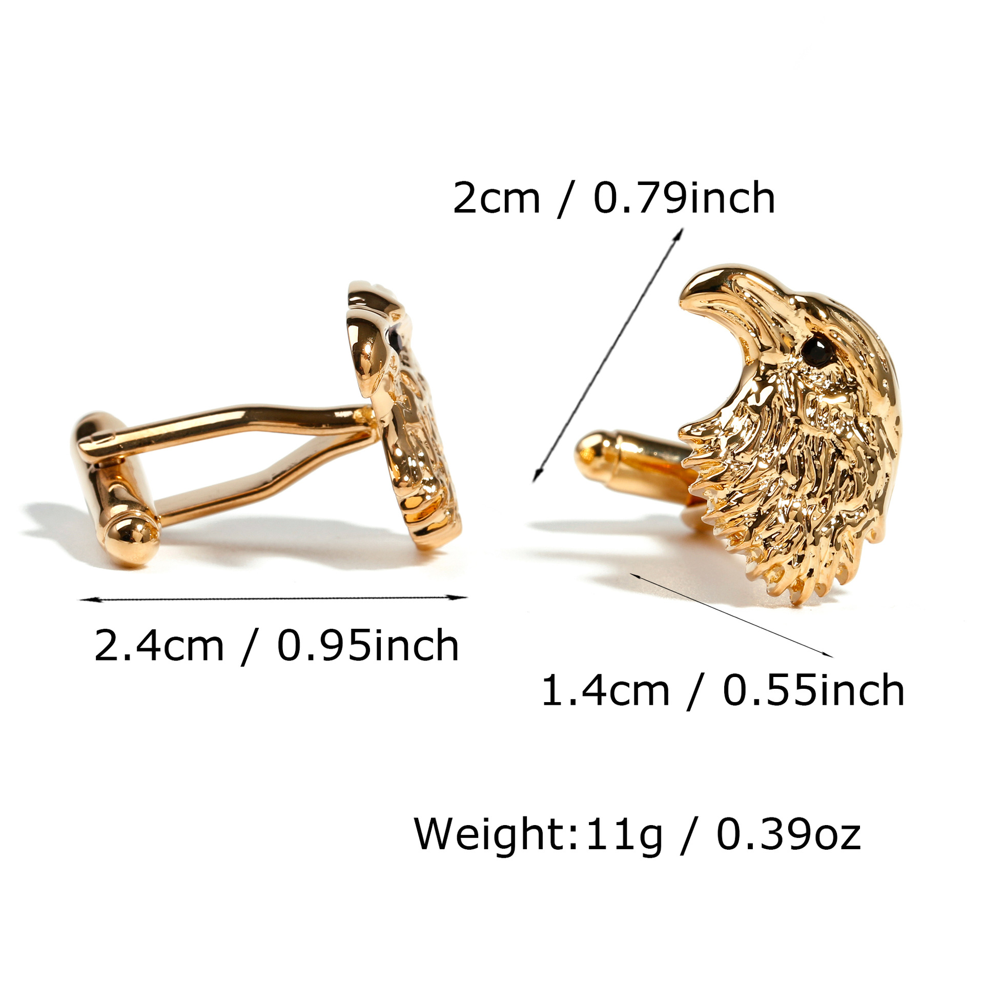 2pcs/set Gold Eagle Head Cuffl - Men'S Grooming Set Gift 评论和价格