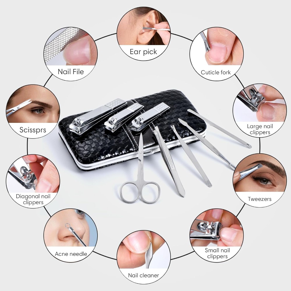 Professional Manicure Pedicure - Mens Grooming Kit Case 评论和价格