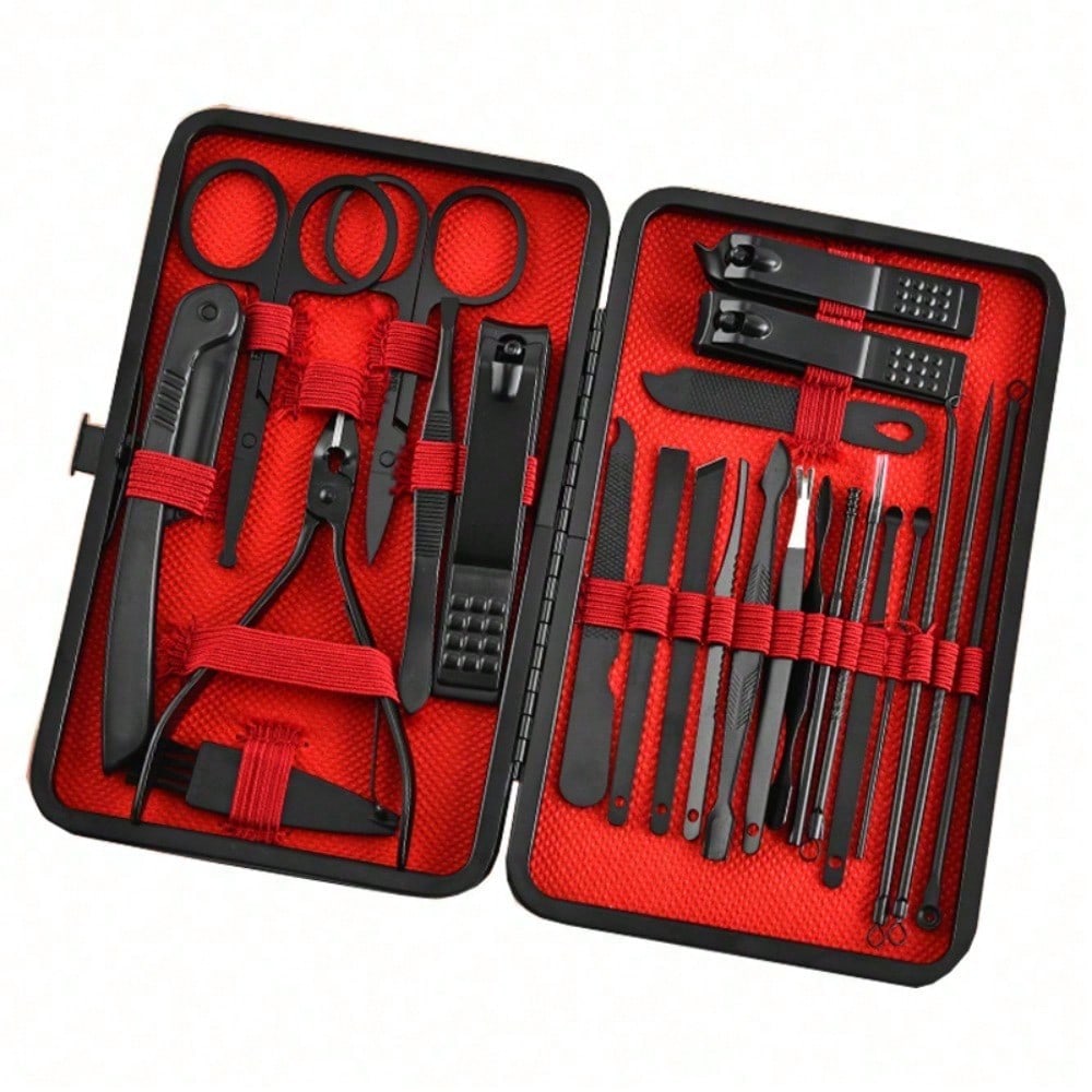 8/24pcs Professional Manicure  - Mens Grooming Kit Case 评论和价格