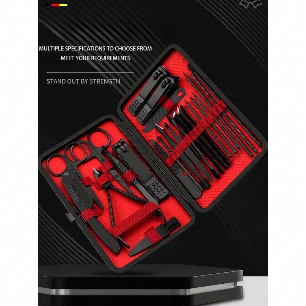 8/24pcs Professional Manicure  - Mens Grooming Kit Case 评论和价格